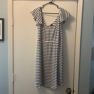 Torrid black and white striped sun dress